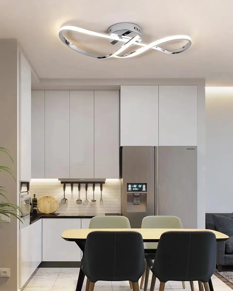 Deckenlampe LED Deckenleuchte Wohnzimmer Dimmbare Deckenlampe Moderne Wohnzimmerlampe Mit Fernbedienung Schlafzimmer Kronleuchter Schlafzimmer Esszimmer Küche Beleuchtung (Komplexe Farbe, L80cm)