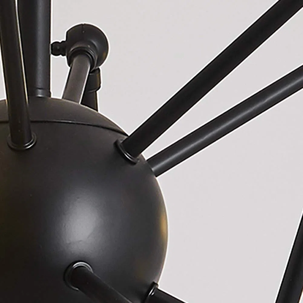 Vintage-stil Industrieller Wind E27 Spider Lights Kronleuchter,Sputnik Kronleuchter Für Wohnung Geneigte Decke Schlafzimmer Wohnzimmer Esszimmer Küche Beleuchtung-Schwarz. 14 kopf