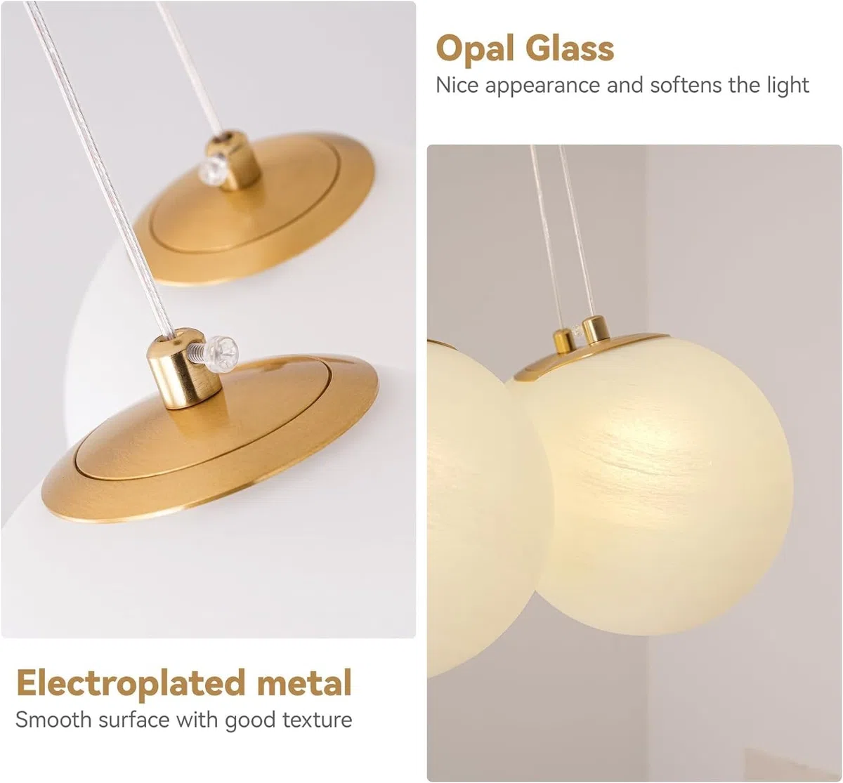 Pendelleuchte Moderne 13 Licht für G9 großes Wohnzimmer Gold mit weißem kugelförmigem Lampenschirm Deckenleuchte kleine kugelförmige zum Aufhängen Sputnik Kronleuchter für Küche Schlafzimmer Es