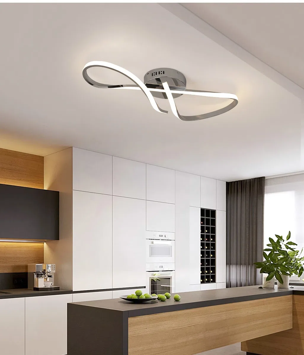 Deckenlampe LED Deckenleuchte Wohnzimmer Dimmbare Deckenlampe Moderne Wohnzimmerlampe Mit Fernbedienung Schlafzimmer Kronleuchter Schlafzimmer Esszimmer Küche Beleuchtung (Komplexe Farbe, L80cm)