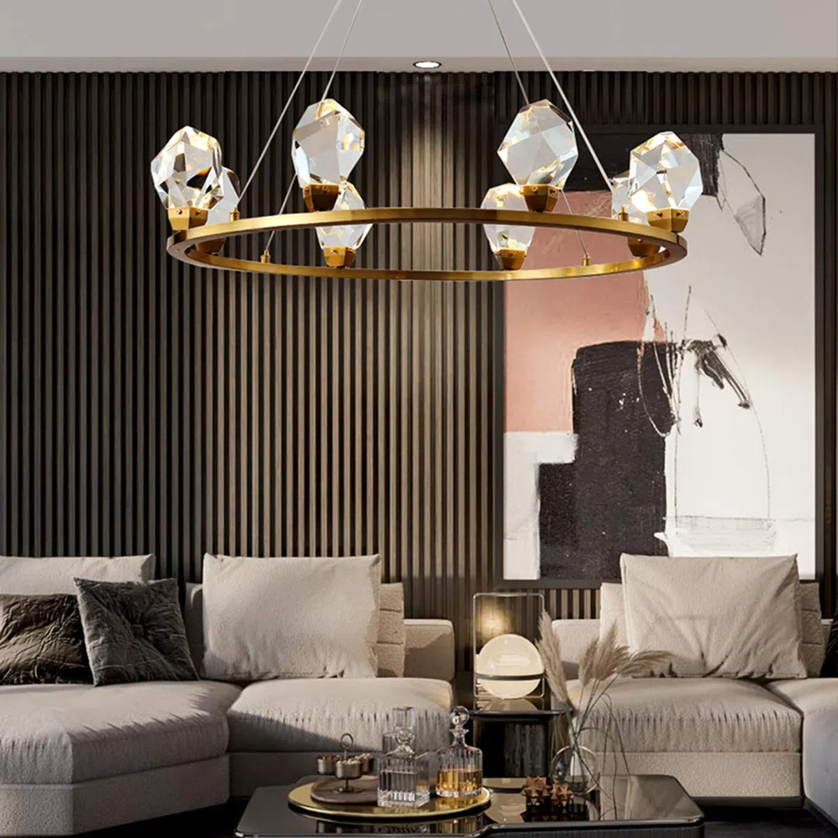 Led Vollkupfer Leichter Luxus Kristall Kronleuchter,Bereitstellen-modernen Amerikaner Einfach Atmosphäre Kreativ Kronleuchter,Wohnzimmer Esszimmer Schlafzimmer Licht- 8