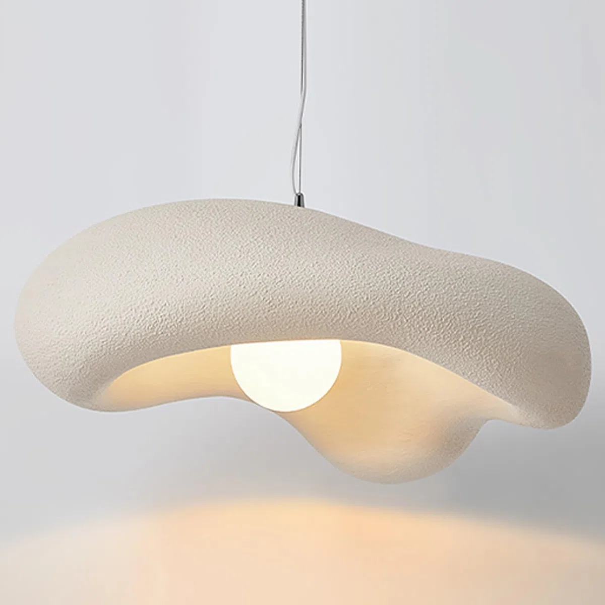 Hängelampe Wabi Sabi Stil Polystyrol Pendelleuchte Retro Japanischer Esszimmer Lampen For Küchenlampe Schlafzimmer E27 Nordic Hängelampe Esstisch Nachttisch Hängeleuchte(Beige,60CM)